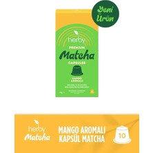 Herby Premium Matcha Kapsül - Nespresso Uyumlu, Mango Aromalı, 10'lu Paket (6'li Paket)
