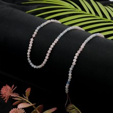 Moony Stone Morganit Kilim Desen Faset Kesim Doğal Taş Dizi (3mm)