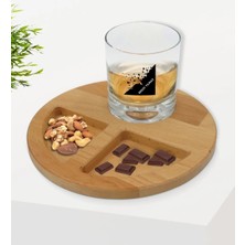 BK Gift Kişiye Özel Isimli Viski Bardağı ve Doğal Masif Ahşap Yuvarlak Sunum Tabağı Çerezlik Hediye Seti-27