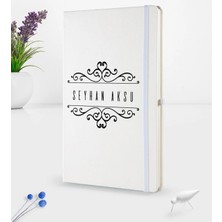 BK Gift Kişiye Özel Isimli Beyaz Termo Deri Defter 16X24CM Model 9