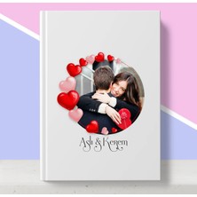 BK Gift Kişiye Özel Kalpli Fotoğraflı Beyaz Defter