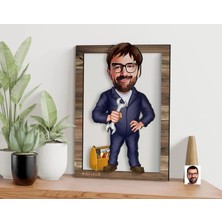 Bk Gift Kişiye Özel Tamirci Karikatürlü 3D Ahşap Tablo, Sevgiliye Hediye, Arkadaşa Hediye, Yıl Dönümü Hediyesi, Doğum Günü Hediyesi-1