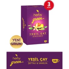 Herby Yeşil Çay Şeftali ve Vanilya x 3 Adet (6'li Paket)