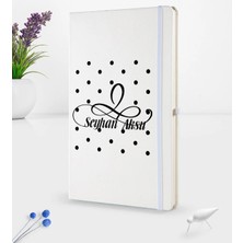 BK Gift Kişiye Özel Isimli Beyaz Termo Deri Defter 16X24CM Model 4