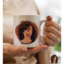 Bk Gift Kişiye Özel Karikatür Portre Beyaz Kupa Bardak, Illustrasyon Portre, Arkadaşa Hediye, Sevgiliye Hediye