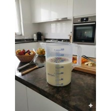 Trendexa Ölçü Kabı, 3 L Profesyonel (3000 Ml) Şeffaf Ölçekli Mutfak Hazırlık ve Ölçü Kabı Kırılmaz Yapı