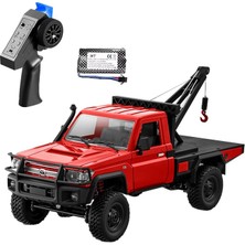 Trendexa MN82T 1/12 Toyota Land Cruiser LC79 4WD Rc Model Crawler Offroad Uzaktan Kumandalı Araba Truck Rtr Lisanslı Kırmızı+Elektrikli Vinç+Dahili Işık Seti MN-82T
