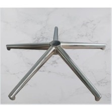 Trendexa Ofis Sandalyesi Yildiz Ayağı, Metal Krom 5 Kollu Yıldız Ayak, Çap 64 Cm, Döner Sandalye Yedek Parçası