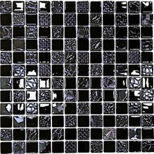 MozaiKristaL Mutfak Tezgah Arası, Havuz, Banyo, Sauna, Spa, Iç , Dış, Zemin, Duvar, Kaplama ve Dekorasyon Uygulamalarında Tüm Yüzeyler Için, 2.5x2.5cm. D. Damalı Siyah 31.5X31.5CM. Fileli Cam Mozaik.