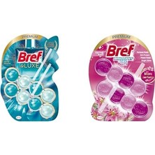 Trendexa Wc Deluxe Yasemin Premium Klozet Temizleme Topları (1 x 2 Adet) ve Bref Wc Brilliant Tuvalet Temizleme Jel Çiçek Kokulu 2'li (2 x 42 G)