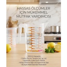 Trendexa Ölçü Kabı, Çok Amaçlı Dereceli 1000 ml - Un, Şeker Sıvı ve Katı Ölçekli Hazne Ergonomik Maşrapa