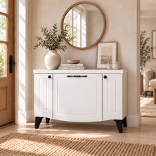 Özcan Mobilya Oren 3 Kapaklı Beyaz Konsol - 80 cm Modern Tasarım