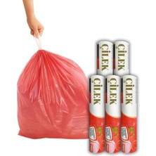 Trendexa Büyük Boy 65X70 Kokulu Büzgülü Çöp Poşeti 5 Paket (50 Adet) Çöp Torbası 60 L Çöp Torbası (Çilek)