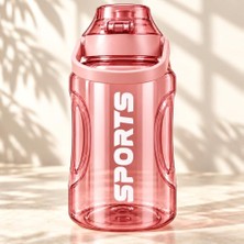 Trendexa 1400 ml Sports Matara, Tutma Saplı Ölçekli Bpa Free Plastik Su Şişesi, Pembe