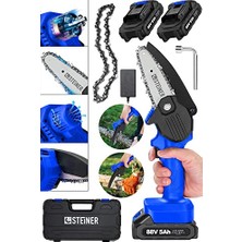 Trendexa Alman 88 V 5 Ah Akülü Dal Kesme Budama Testere Bıçkı Makinesi Çift Akülü Çantalı 10 cm Pala Zincir - ST0518R215400350