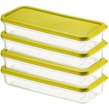 Trendexa 4 Adet Buzdolabı Organizeri – Pp Plastik Şeffaf ve Ayarlanabilir Saklama Kabı, Gıdaları Taze Tutan Fresh Box, Çok Amaçlı, Mikrodalga ve Bulaşık Makinesi Uyumlu (Yeşil, 1200 Ml)