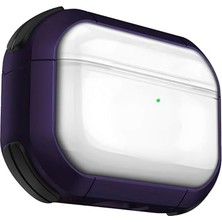 Trendexa Airpods 3 Için Armor Serisi Darbelere Karşı Ultra Güçlü Koruma Fiber Karbon Arka Tasarım Airpods Kılıfı (Mor Şeffaf, Airpods 3 2021)