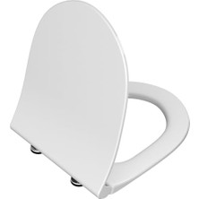 Trendexa Sento 120-003R009 Yavaş Kapanır Slim Klozet Kapağı, Duroplast, Beyaz