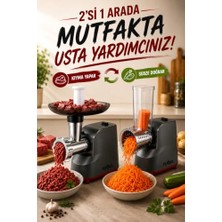 Trendexa Elektrikli Kıyma Makinesi ve Sebze Rende Makinesi – 500W, 7 Aparat, 3 Kıyma Diski (3-5-7 Mm), Sucuk ve Içli Köfte Aparatlı
