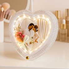 Trendexa Kristal Çiçekli Kalpli Ledli Fotoğraf Çerçevesi