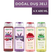 Trendexa Duş Jeli, Agarta Doğal 4'lü Set, 4X400 Ml, Orman Meyveli, Lavanta Özlü, Gül Özlü, Aloe Vera Özlü