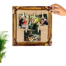 Trendexa Bambu Ipli Anı Ahşap Fotoğraf Çerçevesi - 30X30 Cm.