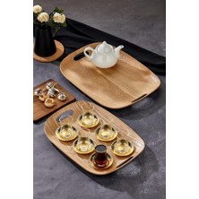 Trendexa Cooker 2'li Lüx 44X50 Ahşap Tepsi Seti Çok Renkli