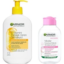 Trendexa Garnier C Vitamini Parlaklık Veren Temizleyici 250 ml & Micellar Kusursuz Makyaj Temizleme Suyu (100 Ml) Cilt Bakım Seti