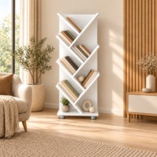 Özcan Mobilya Arven Raflı Kitaplık 55 cm Modern Tasarım
