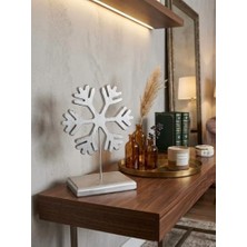 Trendexa Modern Gümüş Kar Tanesi Dekoratif Biblo Bohem Salon Masa Sehpa Üstü Şık Ev Aksesuarı