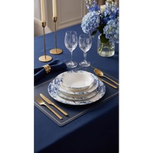 Trendexa Bellune 24 Parça Porselen Yemek Takımı, Lacivert, CKR4802