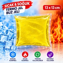 Vistart 10 Adet 100 gr Sarı Buz Jeli 13X13 cm Gıda Taşıma Soğutucu Jel Termal Çanta Buz Aküsü
