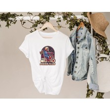 Bk Gift Motorsiklet Tasarımlı Kadın Beyaz T-Shirt -17, Arkadaşa Hediye, Doğum Günü Hediyesi, Sevgili Hediyesi Large