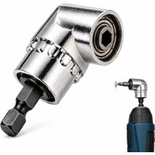Orret Home 90 Derece Matkap Köşe Adaptörü, 1/4 Inç Hex Bits Uç Uyumlu Açılı Vidalama Aparatı, Dar Alan Köşe Vidalama Adaptörü, Rulmanlı Metal Matkap Uç Tutucu 60 mm