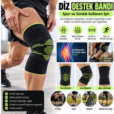 RKM Ticaret Unisex Örgü Dizlik – Esnek, Nefes Alabilen, Spor ve Günlük Kullanıma Uygun Diz Destek Bandajı – Siyah Yeşil