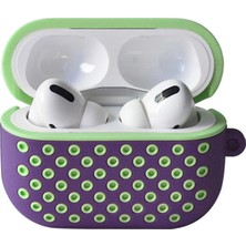 Ceku Uryport Apple Airpods Pro 2 (2.nesil) Spor Delikli Kılıf - Lila-Yeşil