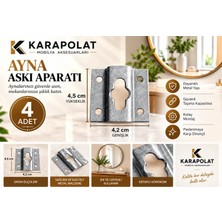 Karapolat Askı Aparatı 4 Adet | Ayna Tablo Çerçeve Duvar Askı Montaj Aparatı Metal Gizli Askı Braketi 42x45 mm