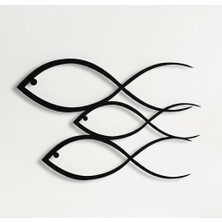 Dekadron Animlas Metal Duvar Sanatı Eserleri - Balık Ailesi Metal Duvar Dekoru Ev Ofis Dekorasyon Yatak Odası Oturma Odası Dekoru (24" G x 14" Y / 61 x 36 Cm)