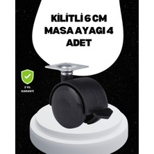 Astraltech 6 cm Kilitli Tekerlek Ayak 4 Adet Sehpa ve Ekipman Uyumlu