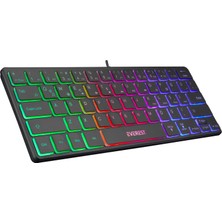 Everest KB-73M Mınıco Rainbow Aydınlatmalı Q Mini Klavye Oyun Klavyesi Kare Tuş Formu