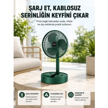 Astraltech Katlanabilir Şarjlı Mini Fan 3 Kademeli Hız Ayarlı Taşınabilir