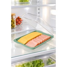 Gıda Saklama Kabı &şeffaf Kapaklı Derin Şarküteri Saklama Kabı, Buzdolabı Kahvaltılık Peynir Salam Kabı, 63 x 250 x 170 mm (Bpa Free)