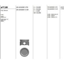 King Pıston 77.88 mm (Std) Chevrolet Aveo Kalos 1.4 8V 06- F14S