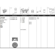 King Pıston 74.00 mm (Std) Opel Corsa Astra 1.0 14- B10XFL (Ecotec) (3 Sıl)