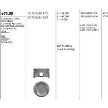King Pıston 75.00 mm (Std) Cıtroen C-Elysee Peugeot P208 P301 P308 P2008 P5008 1.2 Vtı Eb2 EB2M (3 Sıl) (Euro 5) (72 Hp)