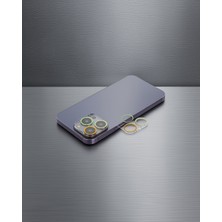 Astraltech Apple Iphone 13 Pro Max Renkli Kamera Lens Koruma Cam - Sarı-Turuncu