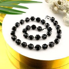 Moony Stone Siyah Akik Doğal Taş Dizi