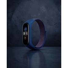Astraltech Xiaomi Mi Band 4 Hasırlı Cırtcırtlı Kordon - Lacivert-Mor