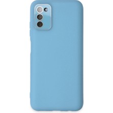 Efnaz Style Samsung Galaxy A03S Kılıf Lansman Glass Kapak - Mavi