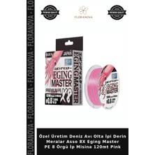 Floranova Özel Üretim Deniz Avı Olta Ipi Derin Meralar Asso 8x Eging Master Pe 8 Örgü Ip Misina 120MT Pink